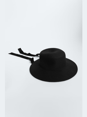 Felt Hat With Ties