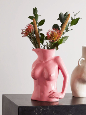 Jugs Jug Ceramic Vase By Anissa Kermiche- Hot Pink