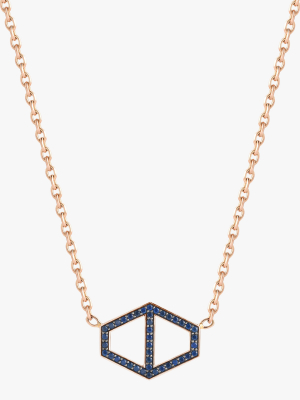 Keynes Blue Sapphire Hexagon Necklace