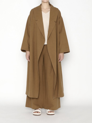 7115 By Szeki | Spring Lapel Overcoat In Caramel