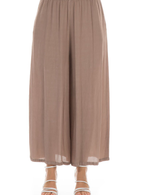 Wide Cappuccino Viscose Trousers