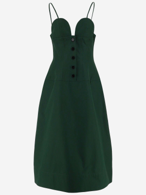 Jil Sander Button-front Midi Dress