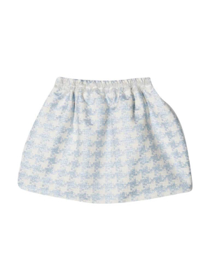 La Stupenderia Houndstooth Patterned Skirt