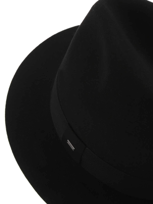 Saint Laurent Logo Plaque Fedora Hat