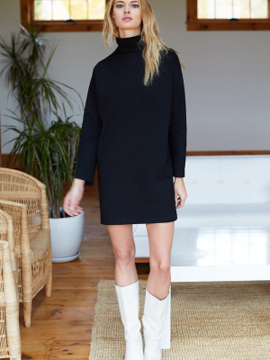 Emerson Fry Edie Turtleneck Dress - Black Ponte