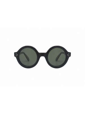 Lesca Phil Round Frame Sunglasses