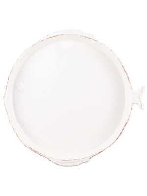 Vietri Melamine Lastra Fish White Round Platter