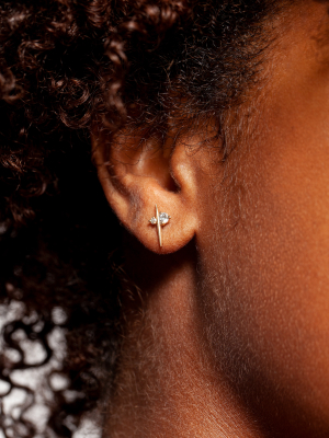 Diamond Thread Stud Earrings