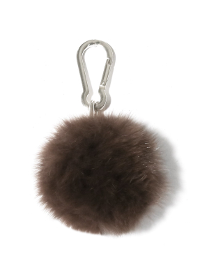 Fox Pompom Keychain In Sarrasin