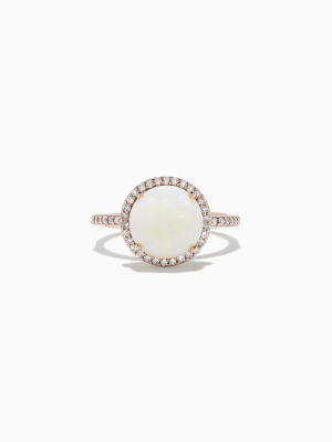 Effy Aurora 14k Rose Gold Opal And Diamond Ring, 2.62 Tcw