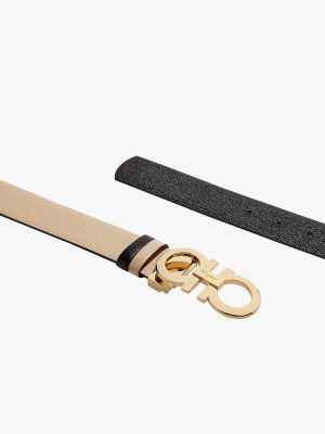 Reversible Gancini Leather Belt