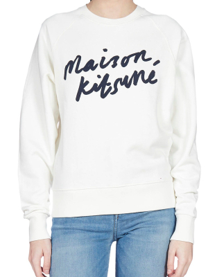 Maison Kitsuné Handwriting Logo Print Sweatshirt