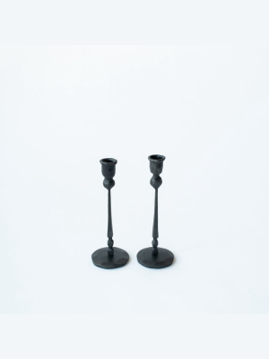 Black Iron Taper Candle Holder