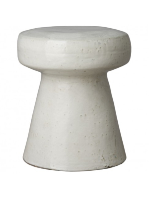 Mushroom Stool White Glaze