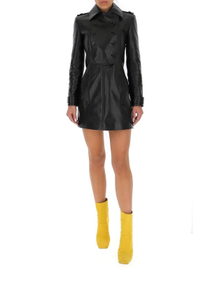 Saint Laurent Bib Leather Mini Dress