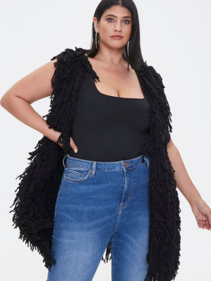 Plus Size Corded Longline Vest