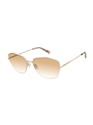 Kate Young For Tura "ferna" Sunglasses In Bone