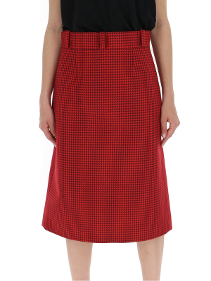 Balenciaga Check Midi Skirt