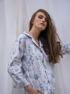 Women's Gray Circe's Garden Long Pajama Set
