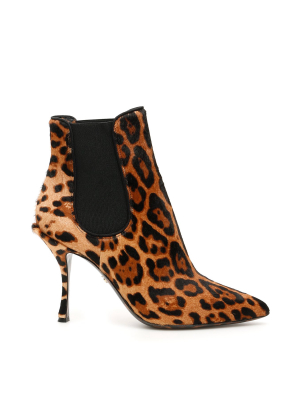 Dolce & Gabbana Leopard Print Ankle Boots