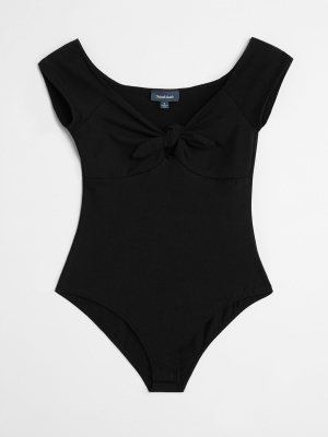 I Could Bow On Tie-front Bodysuit