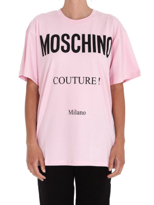 Moschino Logo Printed Crewneck T-shirt