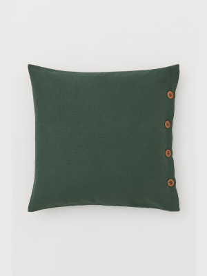 Wooden-button Cushion Cover