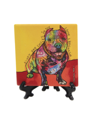 Animal 4.0" Pitbull Stone Coaster Absorbent Sjt Enterprises - Coasters