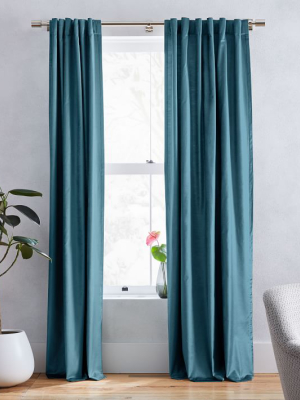 Cotton Luster Velvet Curtain - Regal Blue