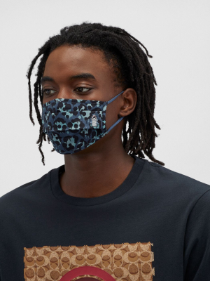 Sharky Face Mask With Wild Beast Print