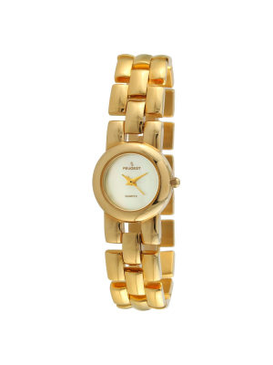 Women's Peugeot Interchangeable Bracelet Watch Set - Gold And Pearl