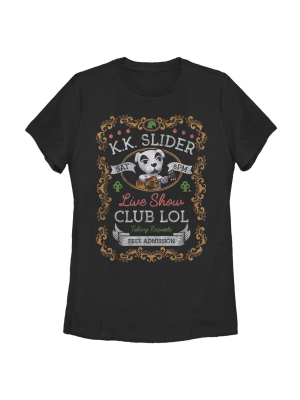 Women's Nintendo Animal Crossing K.k. Slider Live Show T-shirt