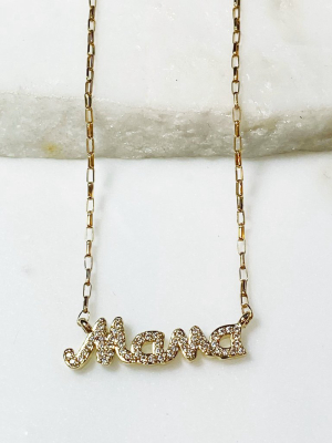 Mama Cz Necklace, Gold