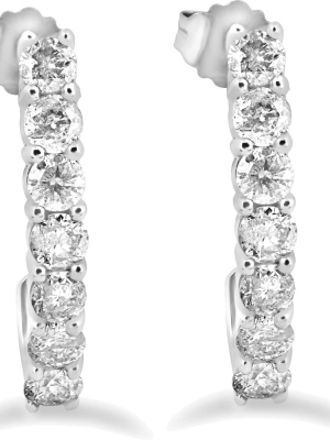 Pompeii3 3/4ct Natural Diamond Hoops White Gold 3/4" Tall