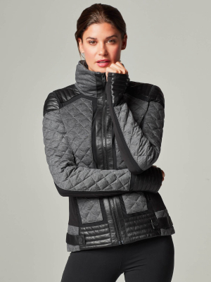 Mesh Inset Moto Puffer