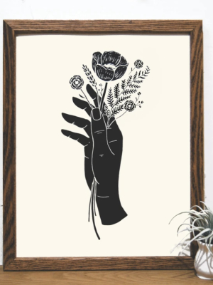 Botanical Hand Art Print - 11x14