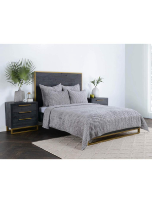 Bari Velvet Quilt, Gray