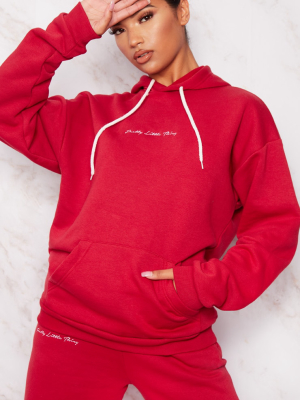 Prettylittlething Scarlet Oversized Hoodie