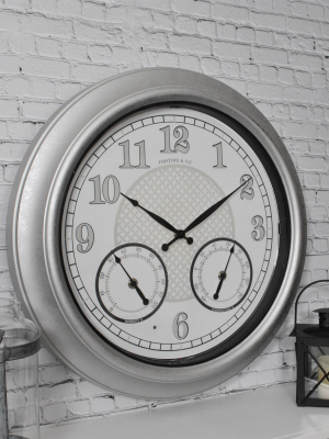 18" First Time Rediant Led Outdoor Wall Clock Charcoal