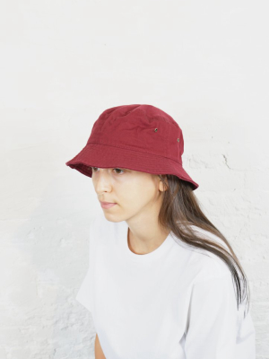 Cotton Bucket Hat Burgundy