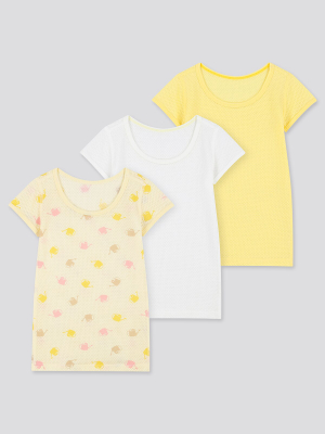 Toddler Cotton Mesh Inner Short-sleeve T-shirt (set Of 3)