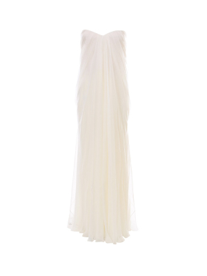 Alexander Mcqueen Strapless Draped Maxi Dress