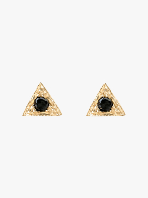 Triangle Solitaire Stud Earrings