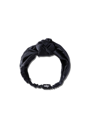 Black Pure Silk Knot Headband