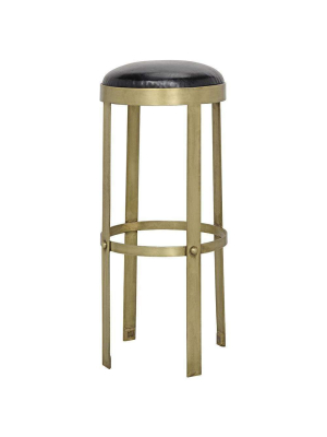 Noir Prince Stool With Leather