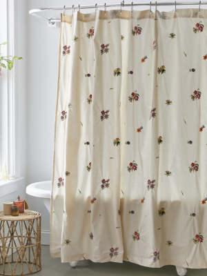 Georgine Embroidered Shower Curtain