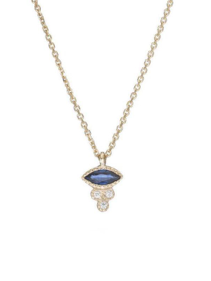 Marquise Sapphire Crown Necklace