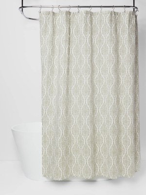 Wave Lines Shower Curtain Green - Threshold™