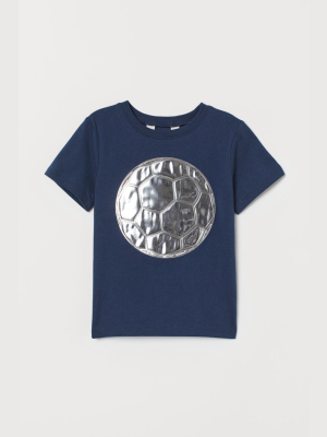 Metallic-design T-shirt