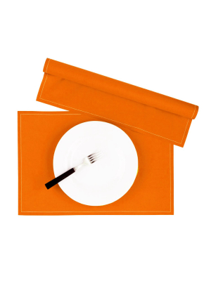 Orange Tear-off Cotton Placemat, Roll Of 12